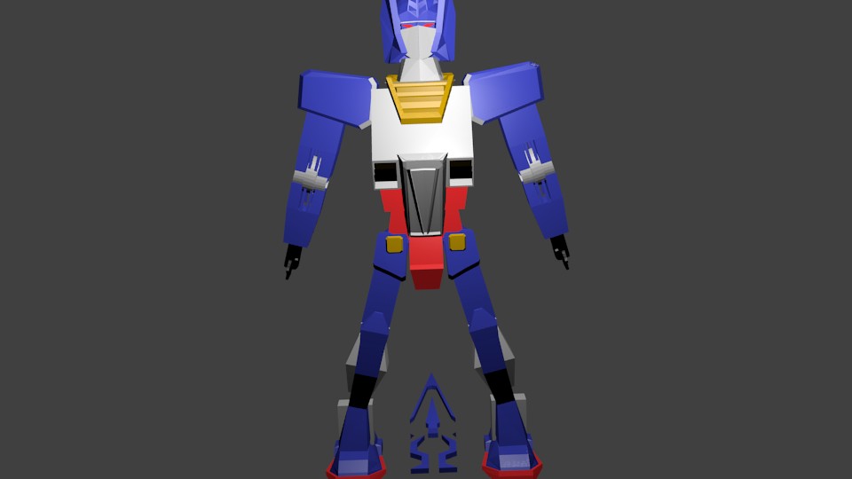 Gundam X Optimus Prime Low Poly preview image 1